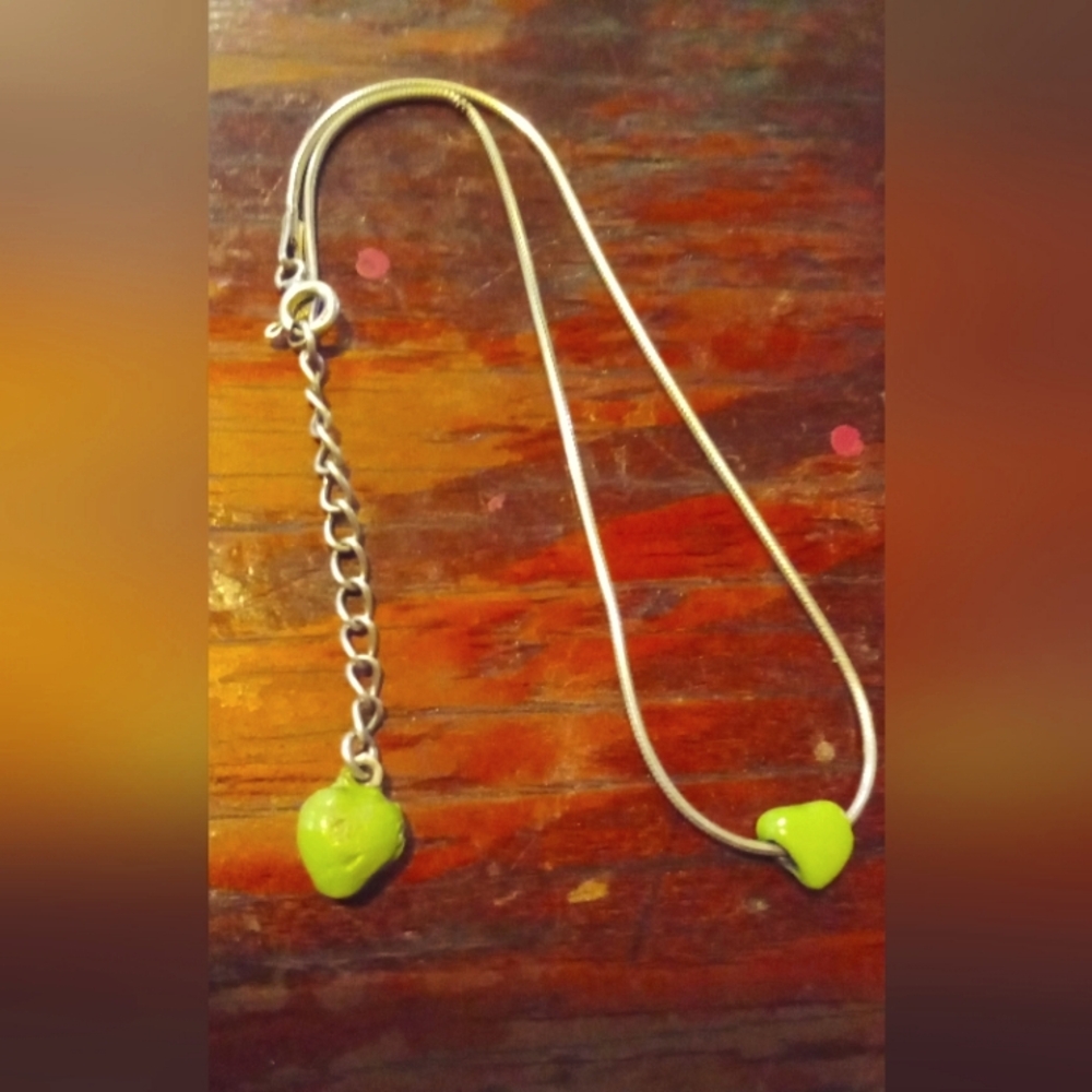 Green Heart Pendant Ankle Bracelet